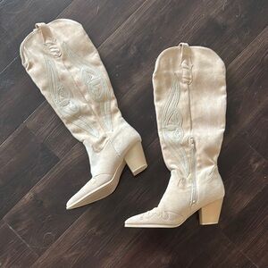 Women's Beige Western cow boy Boots